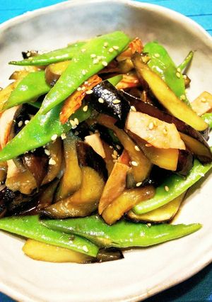 ご飯泥棒！超絶簡単ナスといんげんの炒め物-レシピのメイン写真