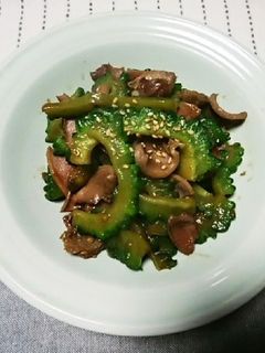 ゴーヤと砂肝のニンニク醤油炒め♬(^^)-レシピのメイン写真