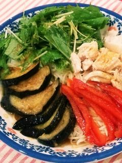 暑い日にも♪夏野菜のさっぱりカレー素麺☆-レシピのメイン写真