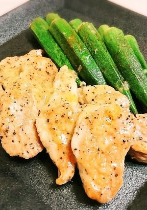 豚ヒレ肉のバターレモンソテーオクラ添え-レシピのメイン写真