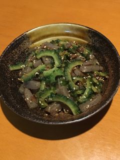 ゴーヤとこんにゃくのきんぴら風炒め-レシピのメイン写真