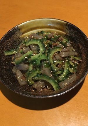 ゴーヤとこんにゃくのきんぴら風炒め-レシピのメイン写真