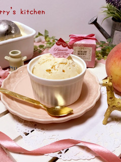 桃のコンポートでヨーグルトアイスクリーム-レシピのメイン写真