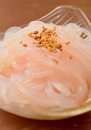 糖質ダイエットの夜食しらたきの明太和え-レシピのメイン写真