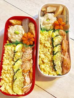 今日お弁当☆母娘分-レシピのメイン写真