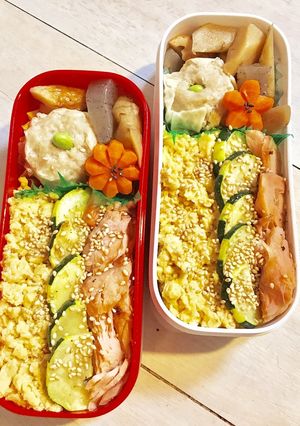 今日お弁当☆母娘分-レシピのメイン写真