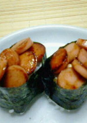 魚肉ソーセージの軍艦巻き-レシピのメイン写真