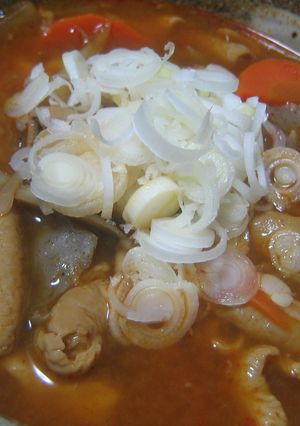 ピリ辛韓国風モツ煮☆圧力鍋バージョン by sweetea 【クックパッド