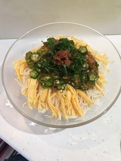 梅オクラなめたけそうめん-レシピのメイン写真