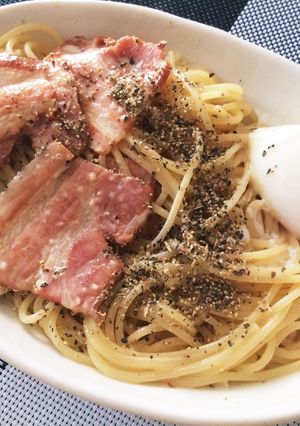 カフェ風半熟卵のカルボナーラ-レシピのメイン写真