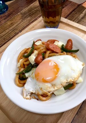 【即席】うどんナポリタン-レシピのメイン写真