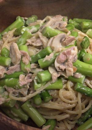 アスパラとマッシュルームのツナマヨパスタ-レシピのメイン写真