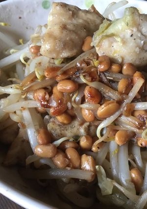 納豆と塩レモンチキンでもやし炒め-レシピのメイン写真