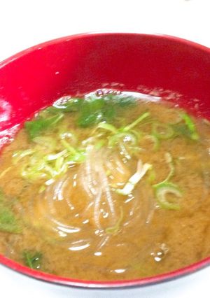 小松菜と春雨のお味噌汁-レシピのメイン写真