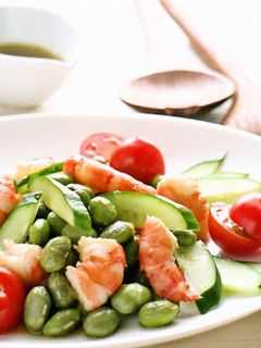 【野菜ソムリエ】紫ずきんとエビのサラダ-レシピのメイン写真