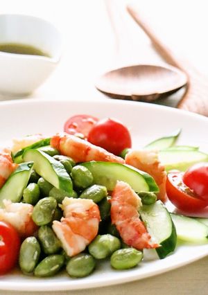 【野菜ソムリエ】紫ずきんとエビのサラダ-レシピのメイン写真