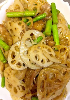 簡単な豚肉れんこんの醤油炒め-レシピのメイン写真