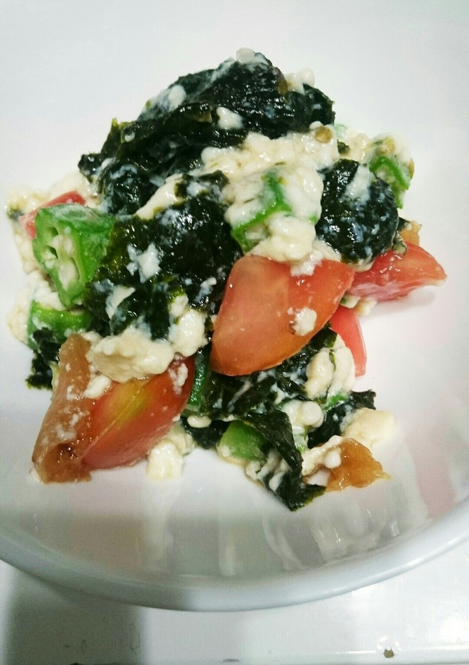 オクラとトマトとお豆腐の海苔風味-レシピのメイン写真