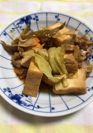 学食で人気☆キャベツと厚揚げの黒酢あん-レシピのメイン写真
