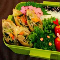 รูปของ 豚肉と豆苗のあっさり春巻き♪