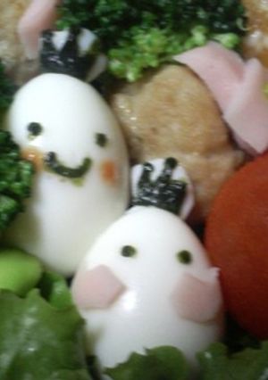 うずらの王様・女王様　キャラ弁-レシピのメイン写真