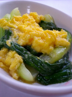 ちんげん菜のふんゎり卵あんかけ-レシピのメイン写真