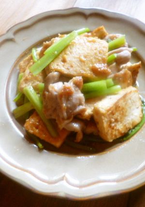 豆腐と鶏肉のこってり味噌炒め♪-レシピのメイン写真