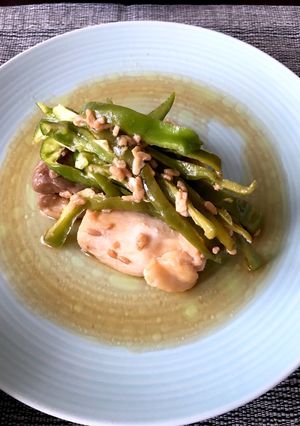 ルクエで蒸し鶏ピーマンの醤油麹煮-レシピのメイン写真