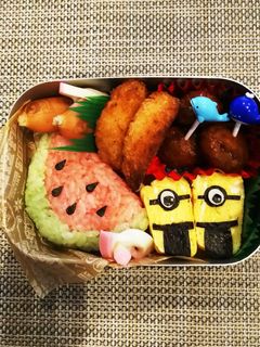年少さんお弁当☆スイカとミニオン-レシピのメイン写真