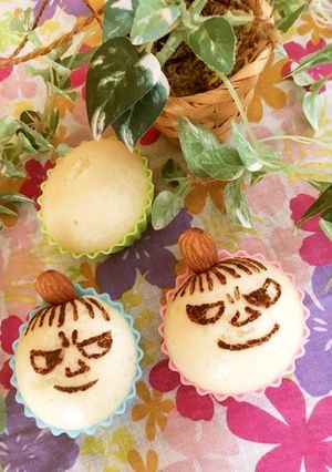 ふんわり★キャラ蒸しパン★ちびのミイ-レシピのメイン写真