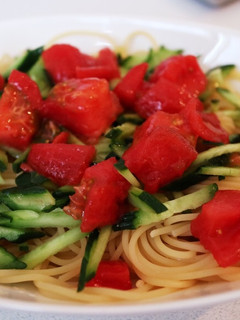 トマトとキュウリの冷製パスタ-レシピのメイン写真