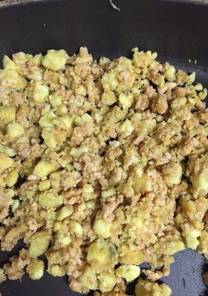 鶏胸ひき肉とさつまいも炒め-レシピのメイン写真