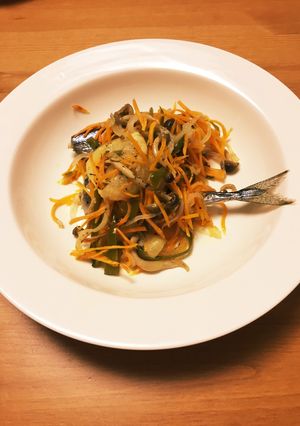 超簡単！サンマと野菜のオリーブオイル焼き-レシピのメイン写真