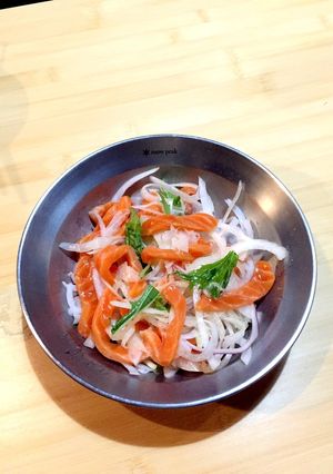キャンプ飯！手抜きサーモンカルパッチョ☆-レシピのメイン写真
