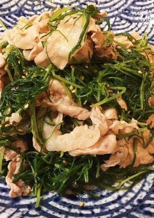 おかひじきと豚ロースの黒酢和え☆-レシピのメイン写真