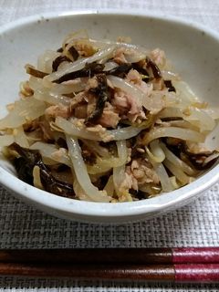 レンジで簡単!もやしとツナの塩昆布和え-レシピのメイン写真