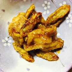 รูปของ 揚げ鶏肉とごぼうの甘辛煮