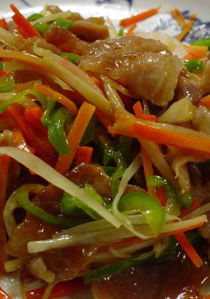 大根の皮で！豚肉の甘辛炒め-レシピのメイン写真