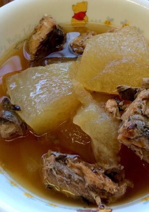 冬瓜と鯖の水煮缶と醤油だけで煮物。圧力鍋-レシピのメイン写真