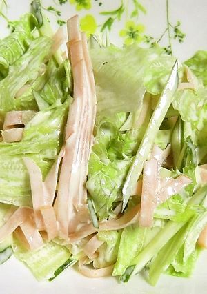 ハム+レタス+胡瓜のマヨコリアンダー和え-レシピのメイン写真