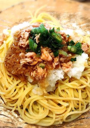 ズボラ飯☆ツナとなめ茸の和風おろしパスタ-レシピのメイン写真
