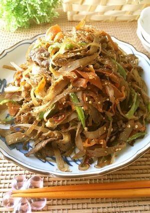ピーラーで簡単♡牛肉とごぼうの金平-レシピのメイン写真