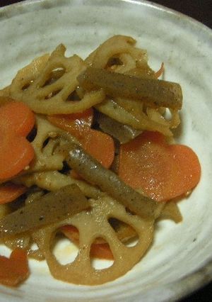 シャキシャキ蓮根とラブリー人参のきんぴら-レシピのメイン写真