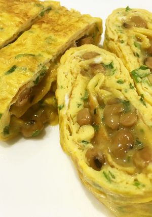 納豆とにらの卵焼き-レシピのメイン写真