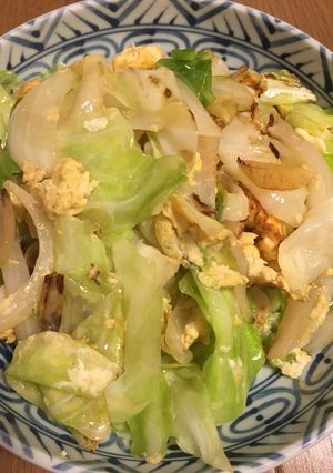 超速☆キャベツと玉ねぎのだし玉子炒め♪-レシピのメイン写真