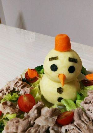 ポテトサラダで雪だるま～☺️-レシピのメイン写真
