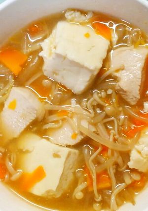 鶏むね肉と もやし豆腐の中華餡掛け煮♪-レシピのメイン写真