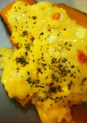 甘辛かぼちゃの卵チーズ焼き-レシピのメイン写真