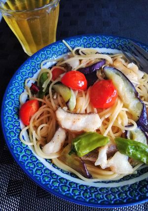 【釣食】コロダイと夏野菜のペペロンチーノ-レシピのメイン写真