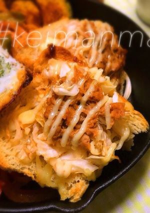 ドレッシング漬けキャベツトースト-レシピのメイン写真
